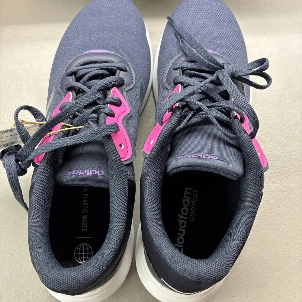 adidas Women's Size 9.5 QT Racer 3.0 Sneaker Navy Blue White HP6265 New With Box